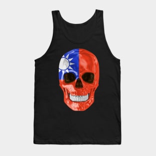 Taiwan Flag Skull - Gift for Taiwanese With Roots From Taiwan Tank Top